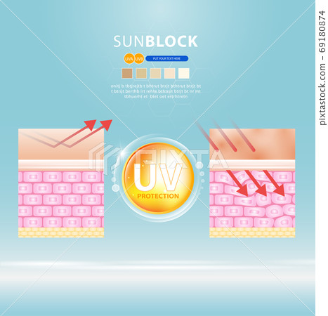 UV reflection skin after protection vector design. 69180874