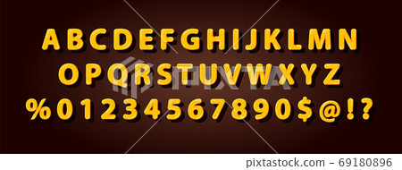 Set of Elegant yellow honey bee alphabet font for logo, Poster, Invitation. 69180896