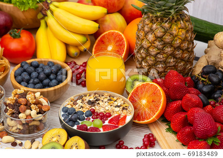 Group Fruits Breakfast mixed vegetables  69183489
