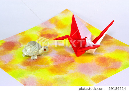 Turtle and red and white crane Turtle and red and white crane 69184214