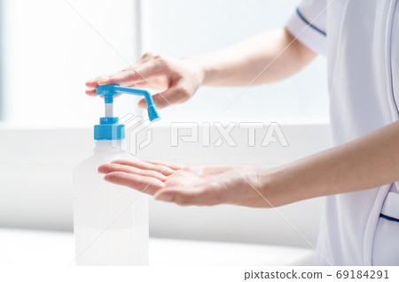 Nursing hand disinfection image Nursing hand disinfection image 69184291