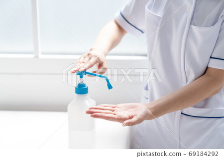 Nursing hand disinfection image Nursing hand disinfection image 69184292