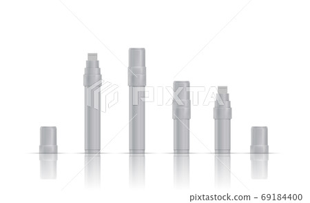 Standart and pocket white marker. Realistic vector illustration with reflection and shadow on white background. Standart and pocket white marker. Realistic vector illustration with reflection and shadow on white background. 69184400