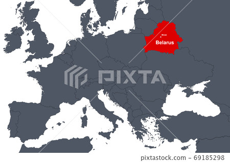 Belarus On Europe Map Belarus On Europe Outline Map With Countries... - Stock Illustration  [69185298] - Pixta