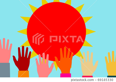 Palm and sun 69185330