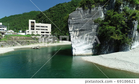 Omitotake Ⅱ (4K aerial view cutout) in Kuma Kogen Town, shining in Omogawa Blue Omitotake Ⅱ (4K aerial view cutout) in Kuma Kogen Town, shining in Omogawa Blue 69186621