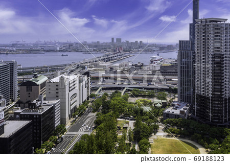 Kobe overlooking Port Island from Kobe City Hall Kobe City, Hyogo Prefecture Kobe overlooking Port Island from Kobe City Hall Kobe City, Hyogo Prefecture 69188123