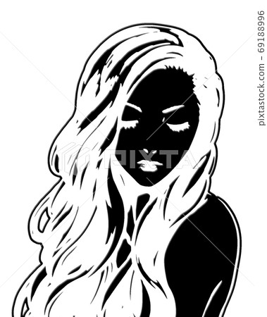 Cutout woman with closed eyes Cutout woman with closed eyes 69188996