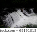 Cherry salmon waterfall climb jump of Shari River waterfall, Hokkaido 69191813