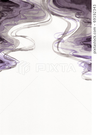 Abstract black ink painting in East Asian style on white background. hand drawn watercolor elements. Abstract black ink painting in East Asian style on white background. hand drawn watercolor elements. 69192343