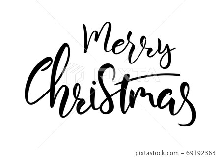 Merry Christmas hand lettering calligraphy text Merry Christmas hand lettering calligraphy text 69192363
