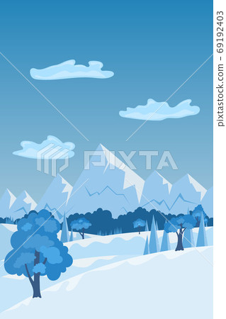 Winter day on forest and mountains Winter day on forest and mountains 69192403