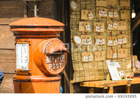 Showa-style post box at Kashiya Yokocho in Kawagoe, Saitama 69193895