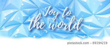 Christmas greeting on blue triangle geometric BG Christmas greeting on blue triangle geometric BG 69194219