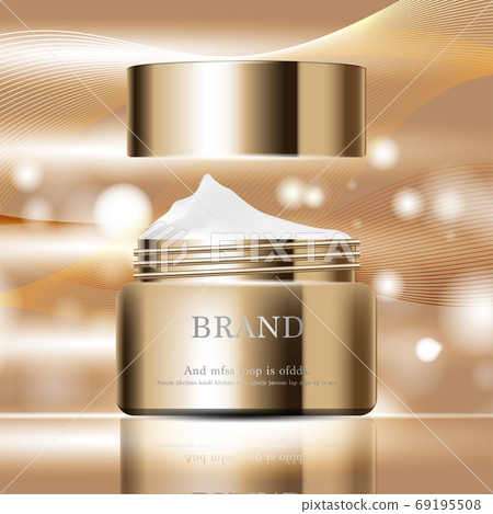 Hydrating facial skincare for annual sale or festival sale. silver brown cream mask bottle isolated on glitter particles background for product presentation. Graceful cosmetic ads. Hydrating facial skincare for annual sale or festival sale. silver brown cream mask bottle isolated on glitter particles background for product presentation. Graceful cosmetic ads. 69195508