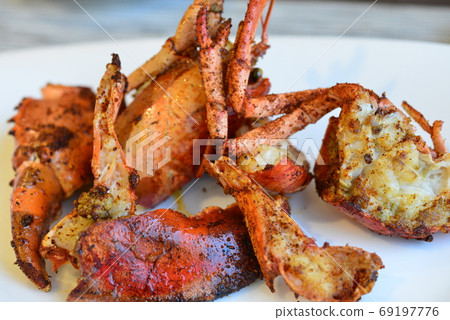 手工烹製的海鮮，龍蝦香料烤 69197776