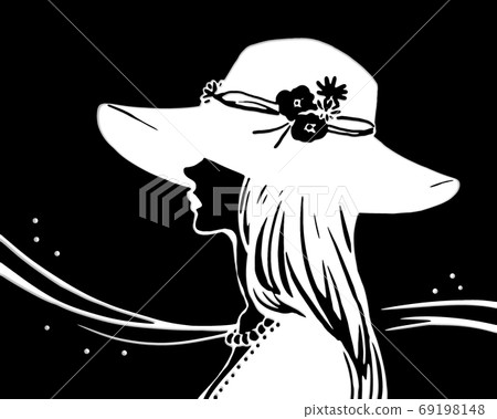 Cutout of a woman wearing a hat Cutout of a woman wearing a hat 69198148