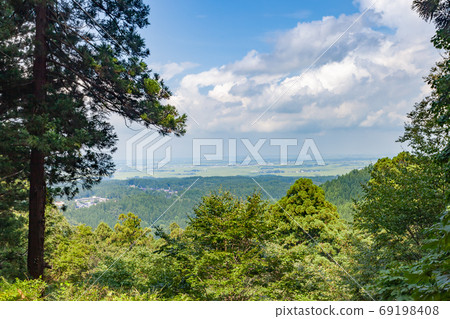 Shonai Plain seen from Ninosaka Chaya, the stone step approach to Mt. Haguro Shonai Plain seen from Ninosaka Chaya, the stone step approach to Mt. Haguro 69198408