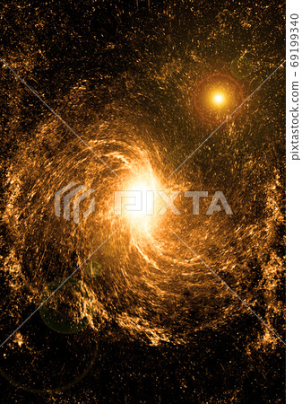 galaxy in a free space. 3D rendering galaxy in a free space. 3D rendering 69199340
