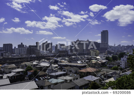 Akashi, Akashi City, Hyogo, overlooking Akashi Station from the Akashi City Astronomical Science Museum 69200086