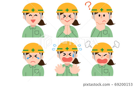 Upper body set of helmet female worker (simple color) Upper body set of helmet female worker (simple color) 69200153