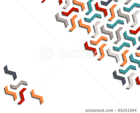 Arabic 3d isometric color geometric mosaic vector pattern for background, card, banner. Geometric creative design. 69201904