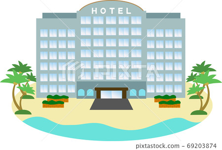 Illustration of a simple resort hotel 69203874
