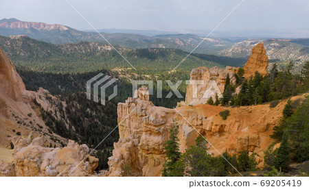 Panorama of summer landscape in Zion Canyon, Utah, USA. Panorama of summer landscape in Zion Canyon, Utah, USA. 69205419