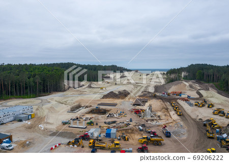 Aerial view of Vistula Spit, place for the future canal. 69206222
