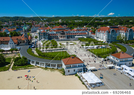 Sopot Aerial View. Beautiful architecture of Sopot resort from a Sopot Aerial View. Beautiful architecture of Sopot resort from a 69206468