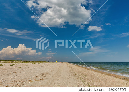 Wild beach landscape near Prymorske, Ukraine. Wild beach landscape near Prymorske, Ukraine. 69206705