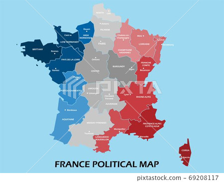 China political map divide by state colorful outline simplicity style. 69208117