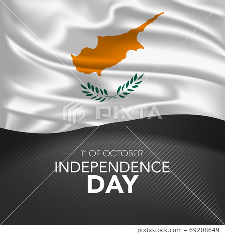 Cyprus happy independence day greeting card, banner, vector illustration 69208649