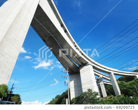 Okaya Junction, looking up at Chuo Expressway, Okaya City, Nagano Prefecture 69209725