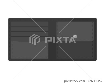 Illustration of a black bi-fold wallet 69210452