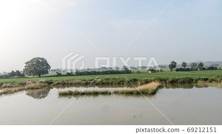 Landscape Scenery of Agriculture field in Agrarian India.  69212151