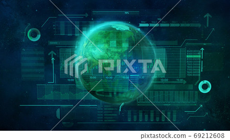 Illustration on the theme of digital economy of the world. Illustration on the theme of digital economy of the world. 69212608