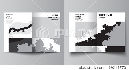 Vector layout of two A4 format cover mockups design templates for bifold brochure, flyer, cover design, book design, brochure cover. Landscape background decoration, halftone pattern grunge texture. Vector layout of two A4 format cover mockups design templates for bifold brochure, flyer, cover design, book design, brochure cover. Landscape background decoration, halftone pattern grunge texture. 69213770