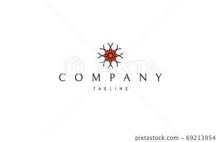 Vector logo in which an abstract image of silhouettes of fish on the background of the Japanese flag. Vector logo in which an abstract image of silhouettes of fish on the background of the Japanese flag. 69213954