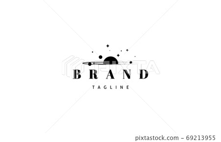 Vector logo on which an abstract image of the sun with the planets that revolve around. Vector logo on which an abstract image of the sun with the planets that revolve around. 69213955