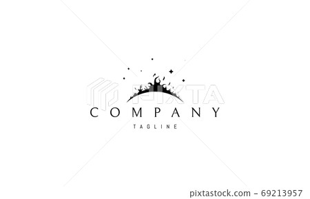 Vector logo on which the abstract image of the flame of the sun. Vector logo on which the abstract image of the flame of the sun. 69213957