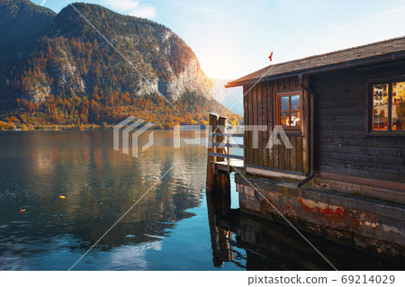 beautiful view of the small famous city Hallstatt beautiful view of the small famous city Hallstatt 69214029