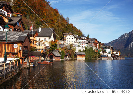 beautiful view of the small famous city Hallstatt beautiful view of the small famous city Hallstatt 69214030