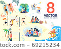 Family Rest, Active Recreation during Summer Set 69215234