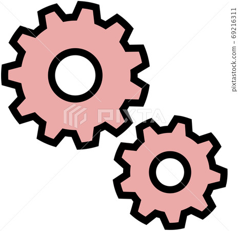 Pink gear vector icon - Stock Illustration [69216311] - PIXTA