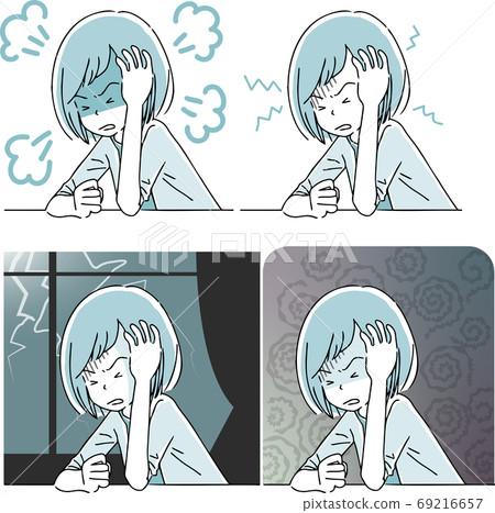 Angry, scared or unstable emotional woman Angry, scared or unstable emotional woman 69216657