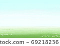 Meadow landscape with blue sunny sky 69218236
