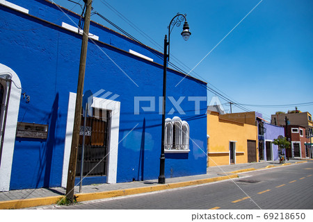 Mexico Cholula Cityscape Colorful Buildings 69218650