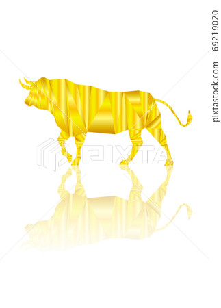 Cow illustration new year's card material 69219020