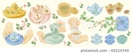亞洲茶道向量插圖 亞洲茶道向量插圖 69220340